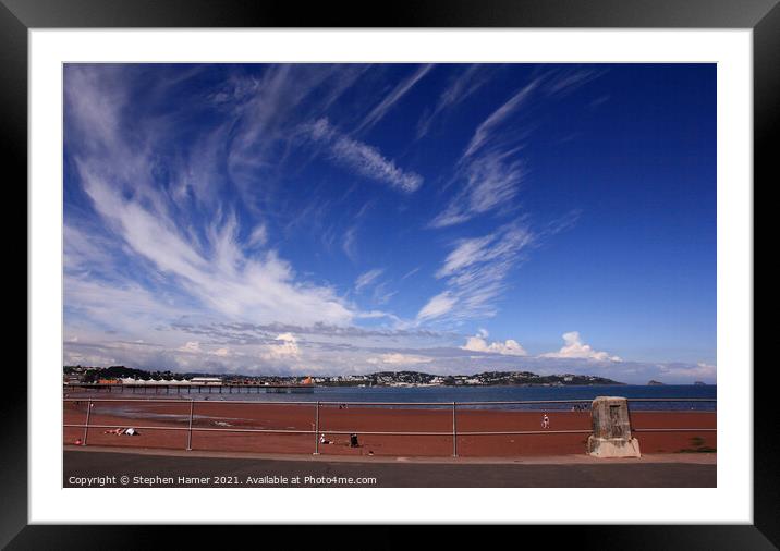Paignton Beach and Pier Framed Mounted Print by Stephen Hamer