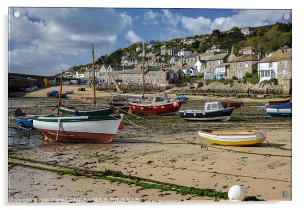 Mousehole Harbour in Cornwall Acrylic by Heidi Stewart