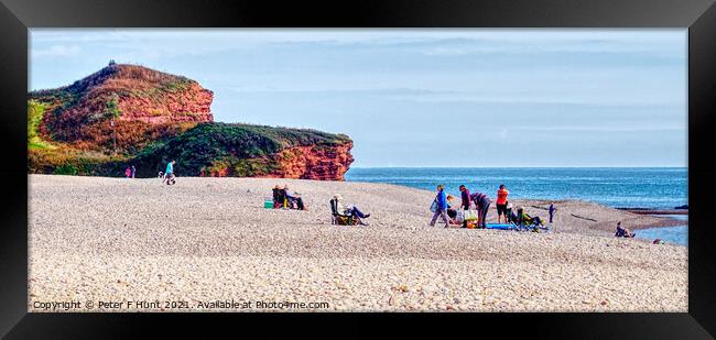 Relaxing At Budleigh Salterton Framed Print by Peter F Hunt