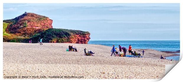 Relaxing At Budleigh Salterton Print by Peter F Hunt