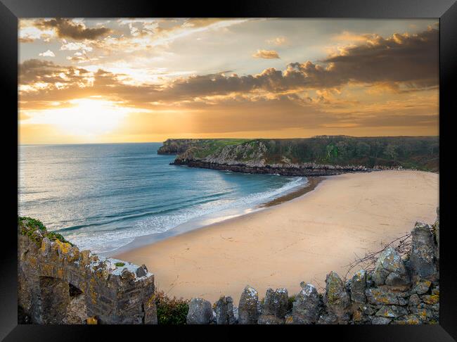Barafundle Beach, Pembrokeshire, Wales. Framed Print by Colin Allen