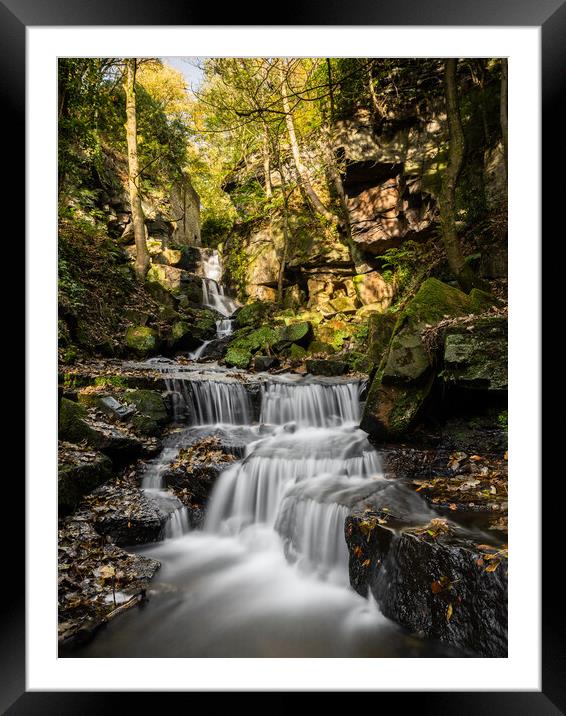 lumsdale waterfall Framed Mounted Print by Jason Thompson