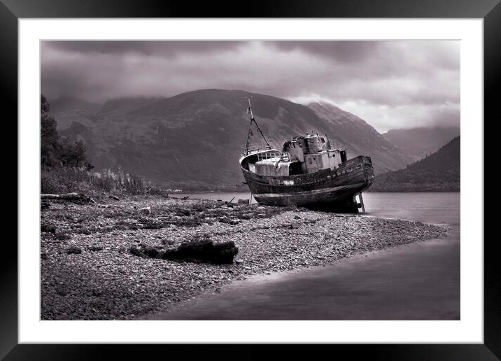 The Old Boat at Caol- The Corpach Shipwreck Framed Mounted Print by Tony Bishop