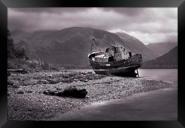 The Old Boat at Caol- The Corpach Shipwreck Framed Print by Tony Bishop