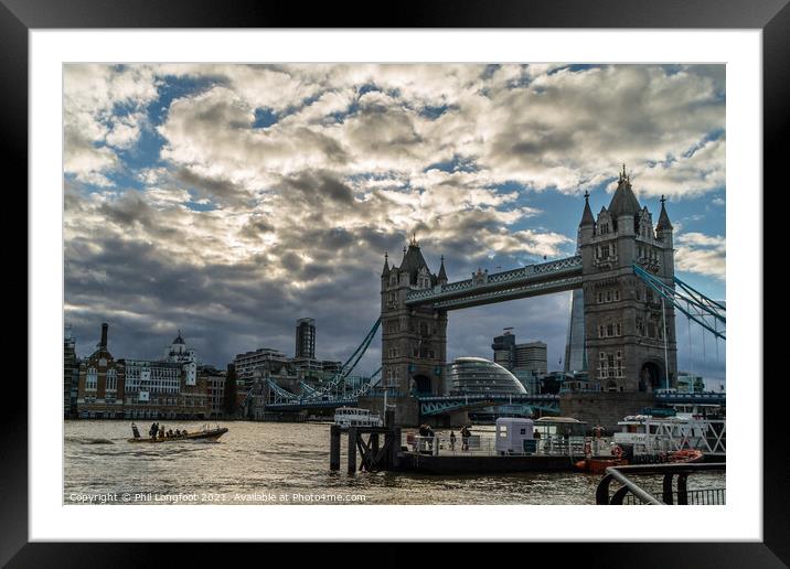 River Thames near Tower Bridge Framed Mounted Print by Phil Longfoot