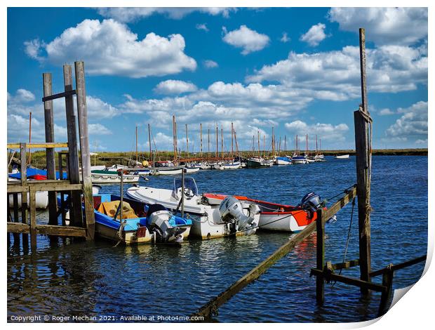 Tranquil Yacht Harbour Print by Roger Mechan