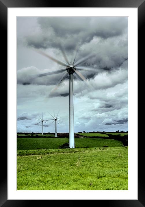 Wind Turbines Framed Mounted Print by Steve Purnell