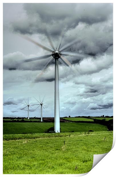 Wind Turbines Print by Steve Purnell