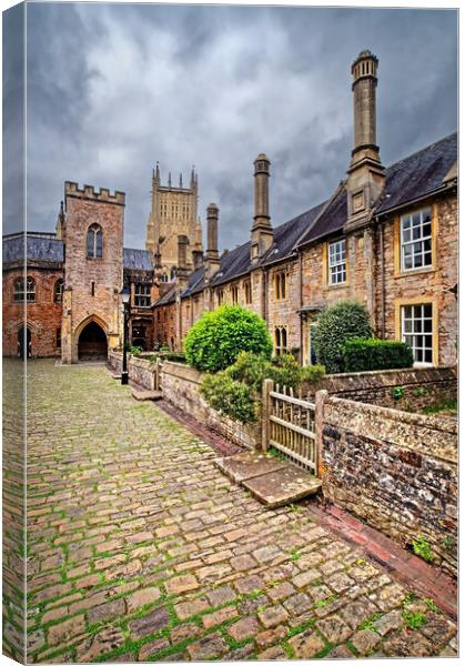 Vicars Close and Wells Cathedral Canvas Print by Darren Galpin