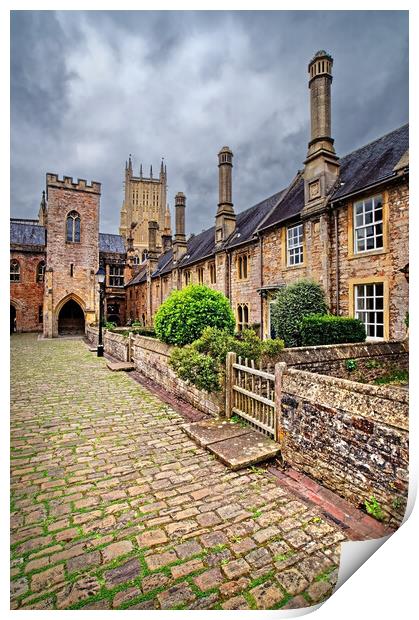 Vicars Close and Wells Cathedral Print by Darren Galpin