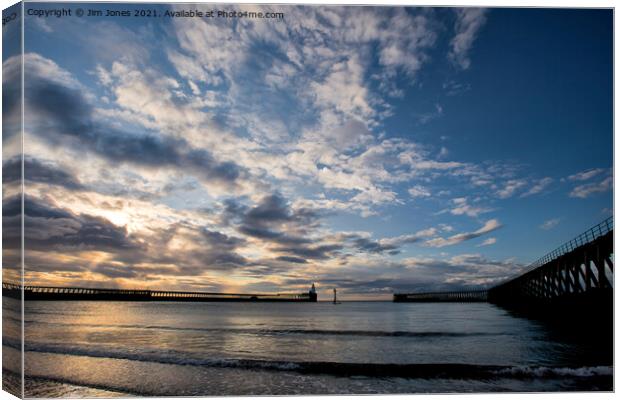 Daybreak at the mouth of the River Blyth Canvas Print by Jim Jones