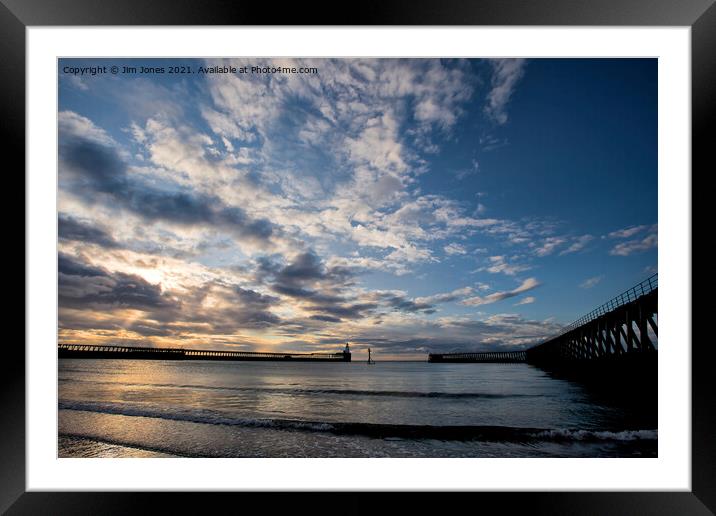 Daybreak at the mouth of the River Blyth Framed Mounted Print by Jim Jones