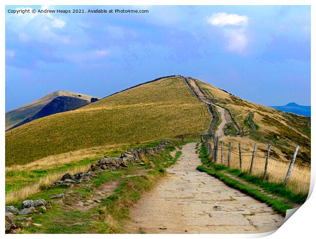 Great ridge in Peak District of Mam Tor Print by Andrew Heaps