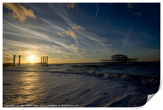 Gentle sunrise at Brighton Print by Julie Tattersfield