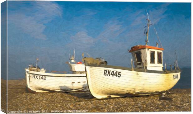 An Impressionist View of Fishing Boats Canvas Print by Ian Lewis