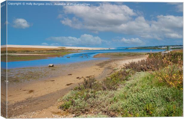 Dorset's Iconic Chesil Beach Vista Canvas Print by Holly Burgess