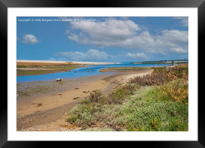 Dorset's Iconic Chesil Beach Vista Framed Mounted Print by Holly Burgess