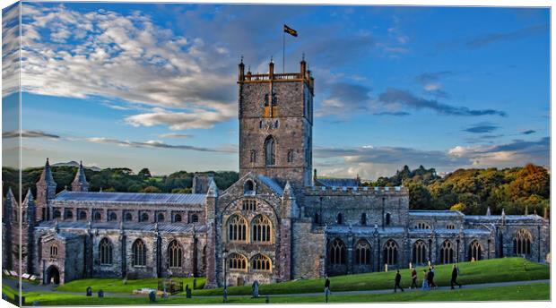 Evening at St David's Cathedral Canvas Print by Joyce Storey
