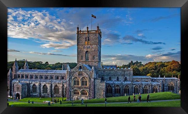 Evening at St David's Cathedral Framed Print by Joyce Storey