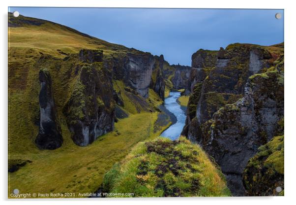 Fjadrargljufur canyon in Iceland Acrylic by Paulo Rocha
