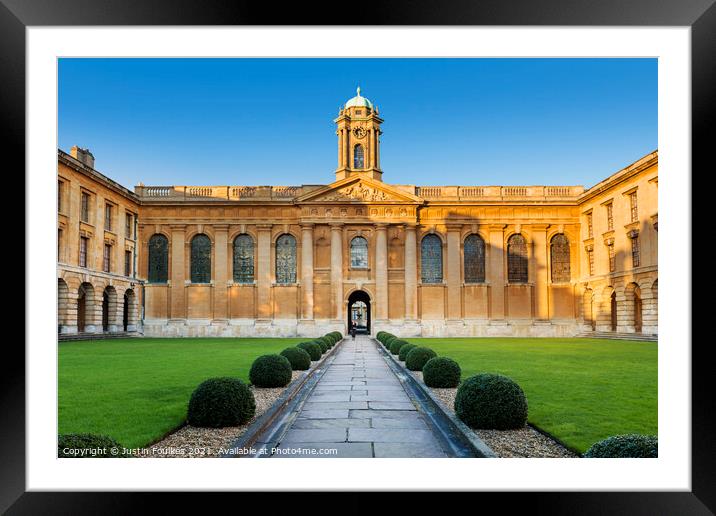 Queens College, Oxford Framed Mounted Print by Justin Foulkes