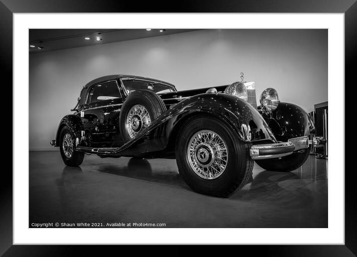 A Car Fit for a King B&W Framed Mounted Print by Shaun White