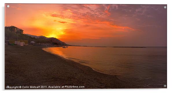 San Bartolomeo Al Mare Sunrise Acrylic by Colin Metcalf