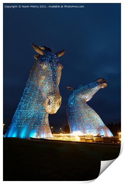 The Kelpies Helix Park, Falkirk, Scotland Print by Navin Mistry