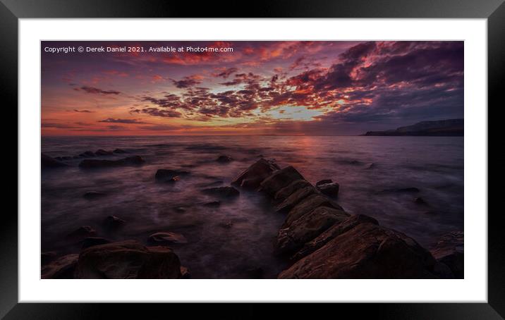 Sunset at Kimmeridge Framed Mounted Print by Derek Daniel