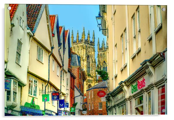 York Minster From Low Petergate Acrylic by Alison Chambers
