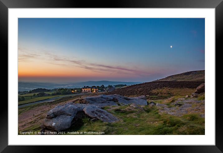 Night becomes Day on Ilkley Moor Framed Mounted Print by Richard Perks