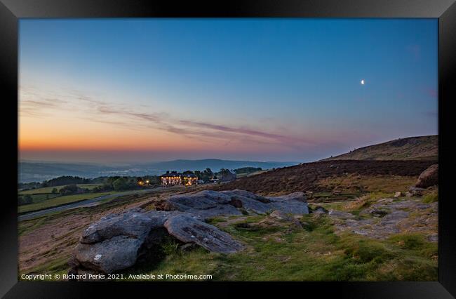 Night becomes Day on Ilkley Moor Framed Print by Richard Perks