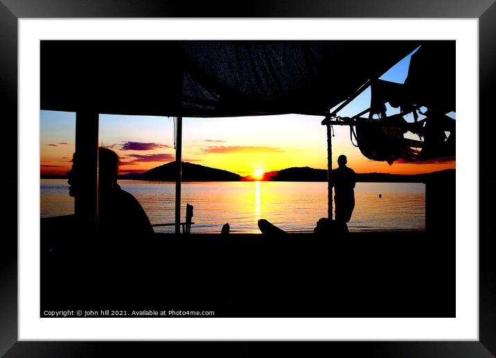 Sunset, Skiathos, Greece. Framed Mounted Print by john hill