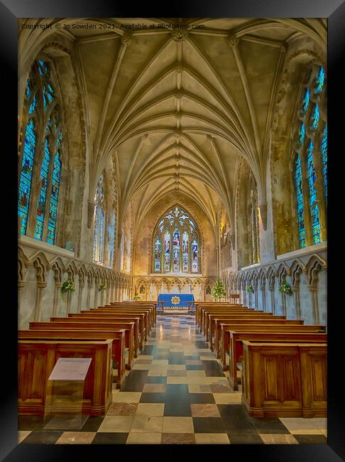 Inside the Cathedral Framed Print by Jo Sowden