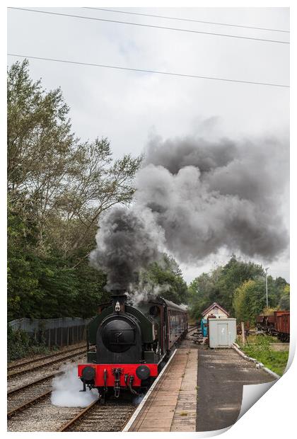 Steam train approaching a platform Print by Jason Wells