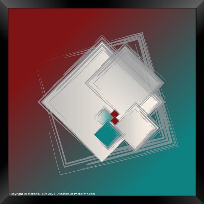 Playful Fibonacci squares Framed Print by Marinela Feier