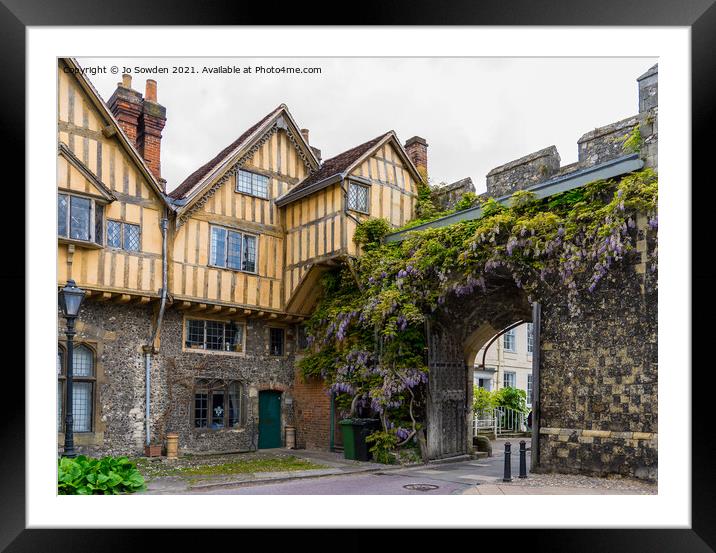 Old Houses, Winchester Framed Mounted Print by Jo Sowden