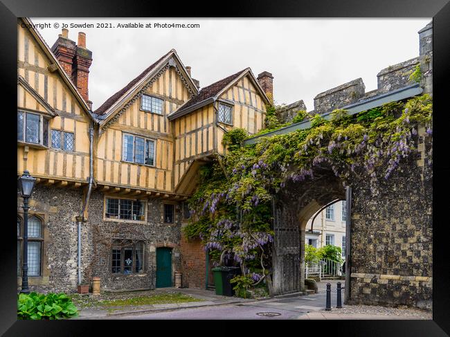 Old Houses, Winchester Framed Print by Jo Sowden