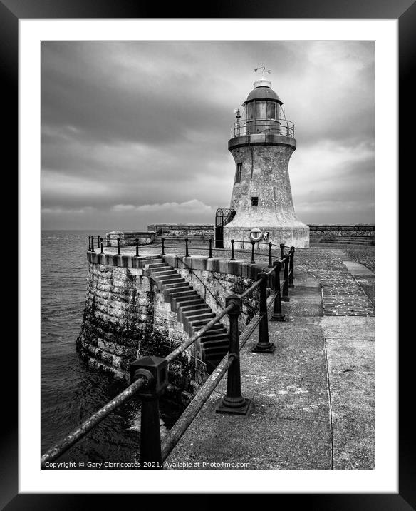 South Shields Lighthouse Framed Mounted Print by Gary Clarricoates