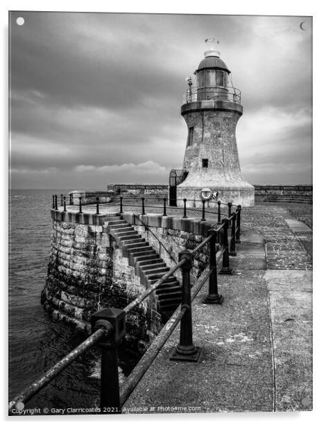 South Shields Lighthouse Acrylic by Gary Clarricoates