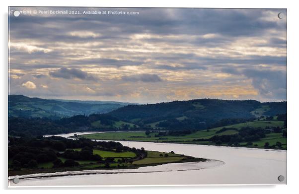 Afon Conwy River Valley Wales Acrylic by Pearl Bucknall