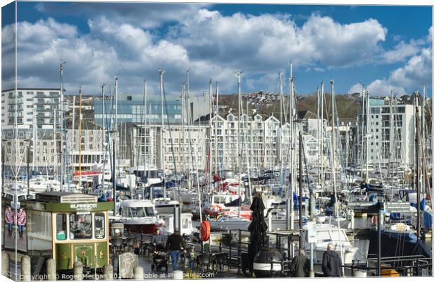 Serene Marina View Canvas Print by Roger Mechan