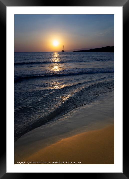 Sailing, end of days sunset. Framed Mounted Print by Chris North