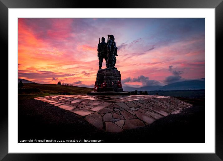 Commando Memorial Monument Framed Mounted Print by Geoff Beattie