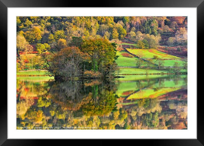 RydalWater In Reflection Framed Mounted Print by Jason Connolly