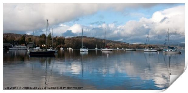 Windermere reflections Print by Angela Lee