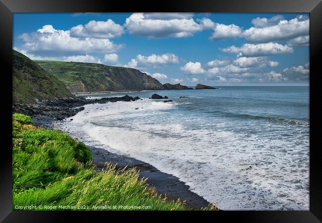 Serene Seaside Splendor Framed Print by Roger Mechan