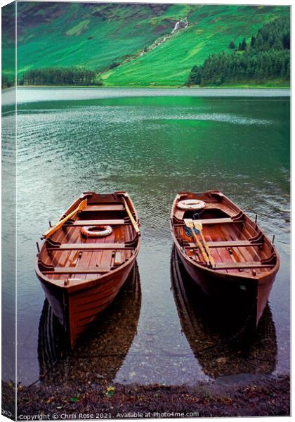 Buttermere, rowing boats Canvas Print by Chris Rose