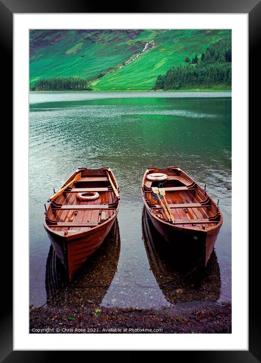 Buttermere, rowing boats Framed Mounted Print by Chris Rose