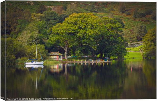Coniston Water moorings Canvas Print by Chris Rose